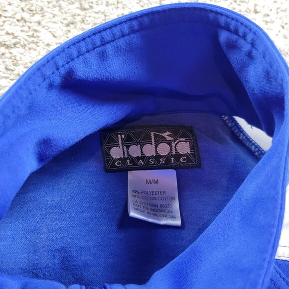 DIADORA Tracksuit Jacket Mens  Medium Blue Full Zip Graphic - Picture 2 of 7